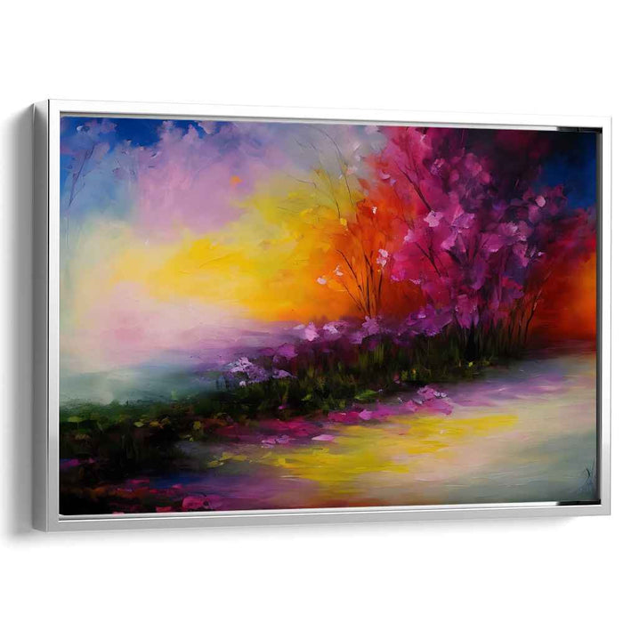 Nebulous Horizon: Abstract Impressionist Landscape Canvas Art Print
