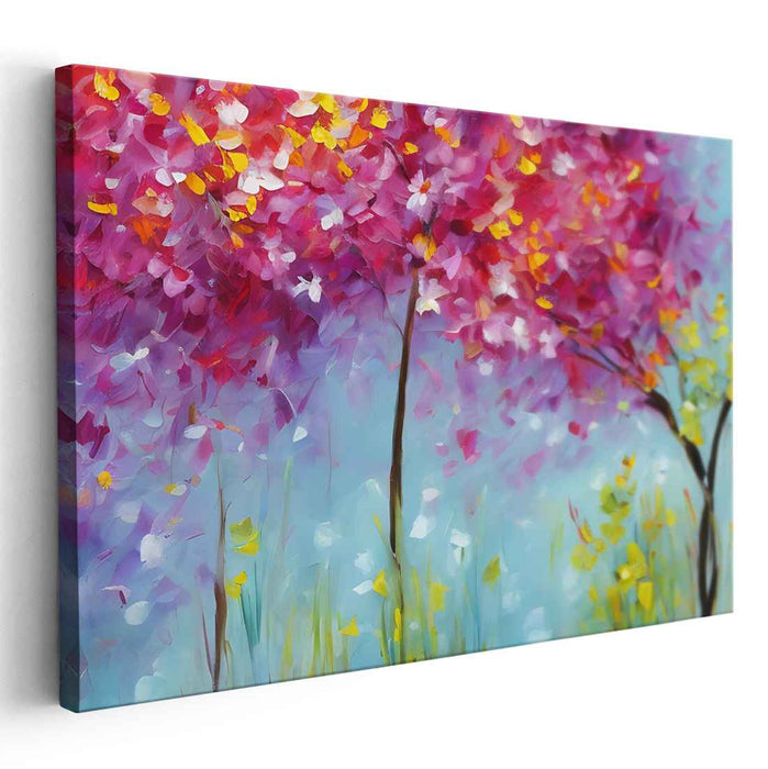 Impressionist Arboreal Canvas: Impressionist Blossom Trees Canvas Art