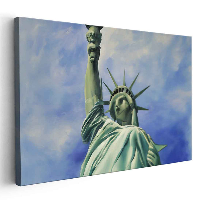 Liberty's Brushed Legacy: Iconic Statue of Freedom Canvas Art Print