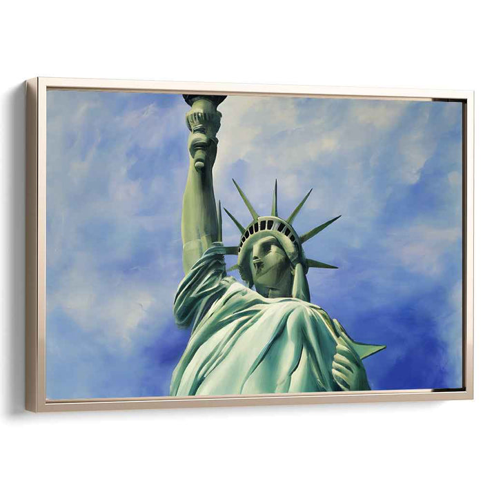 Liberty's Brushed Legacy: Iconic Statue of Freedom Canvas Art Print