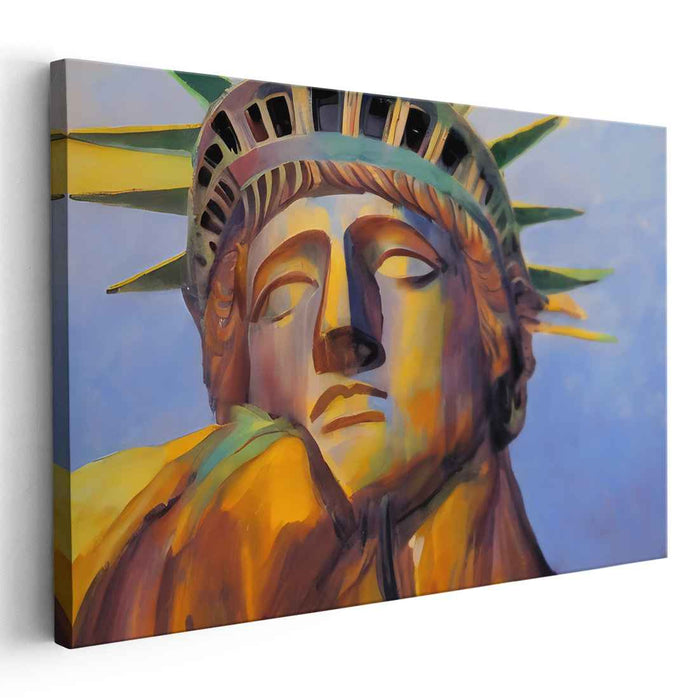Reflective Liberty: Impressionistic Statue of Liberty Canvas Art
