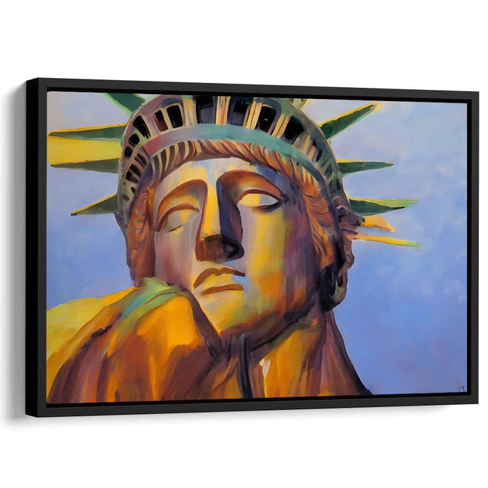 Reflective Liberty: Impressionistic Statue of Liberty Canvas Art
