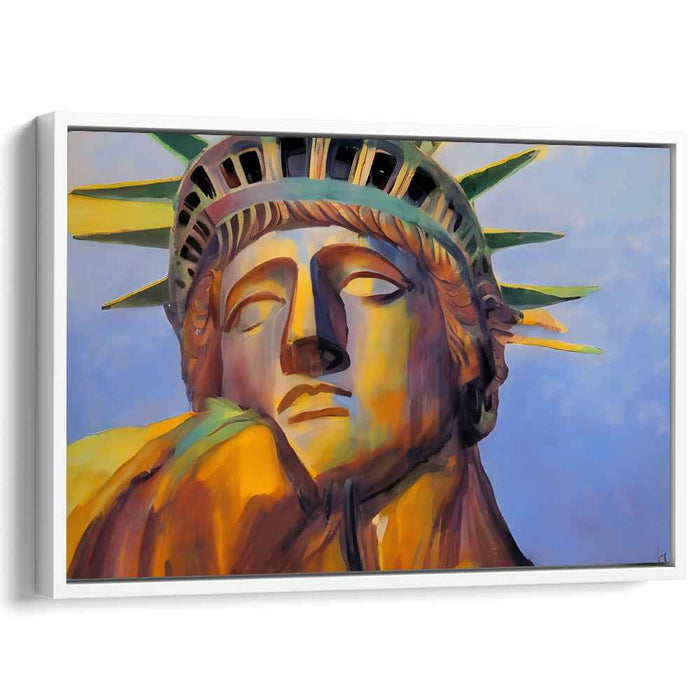Reflective Liberty: Impressionistic Statue of Liberty Canvas Art