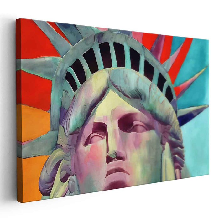 Vivid Liberty: Modern Pop Art Statue of Freedom Canvas Print
