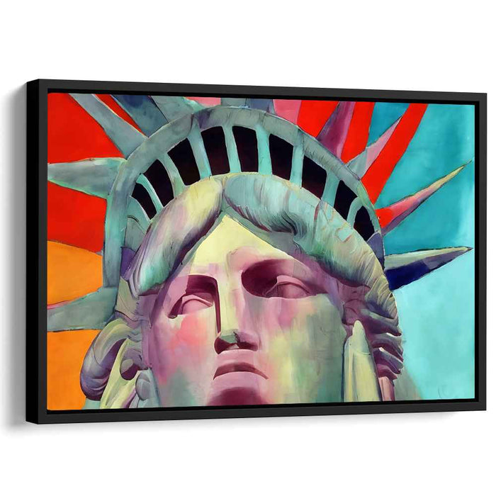 Vivid Liberty: Modern Pop Art Statue of Freedom Canvas Print