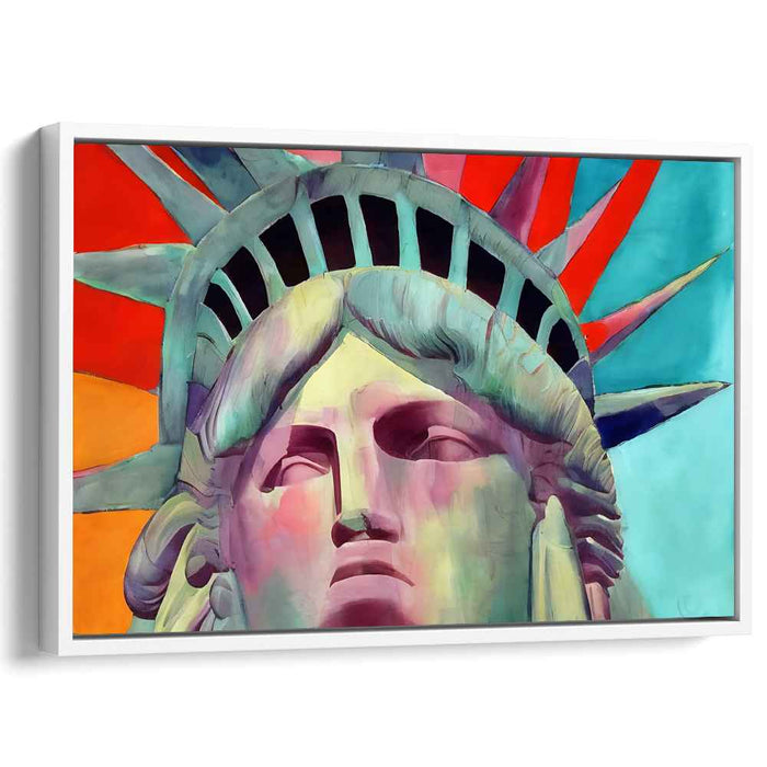 Vivid Liberty: Modern Pop Art Statue of Freedom Canvas Print