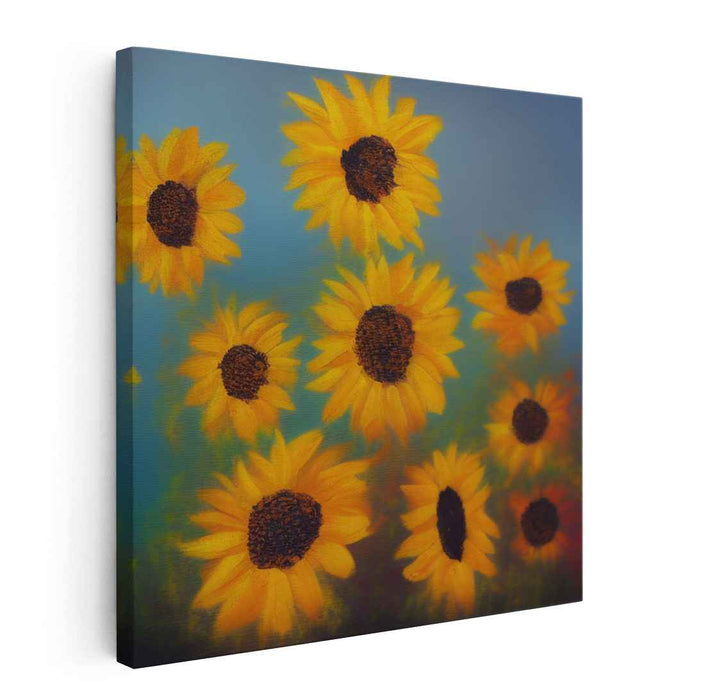 Sunflower Euphoria: Vibrant Sunflower Canvas Art