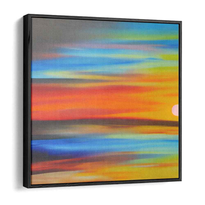 Vivid Mirage Dusk Palette: Abstract Expressionist Sunset Canvas Art