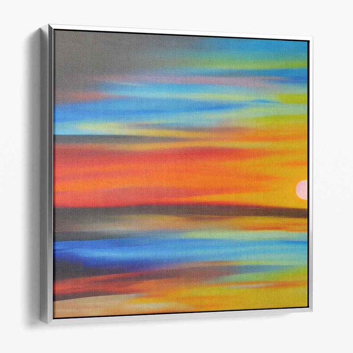 Vivid Mirage Dusk Palette: Abstract Expressionist Sunset Canvas Art