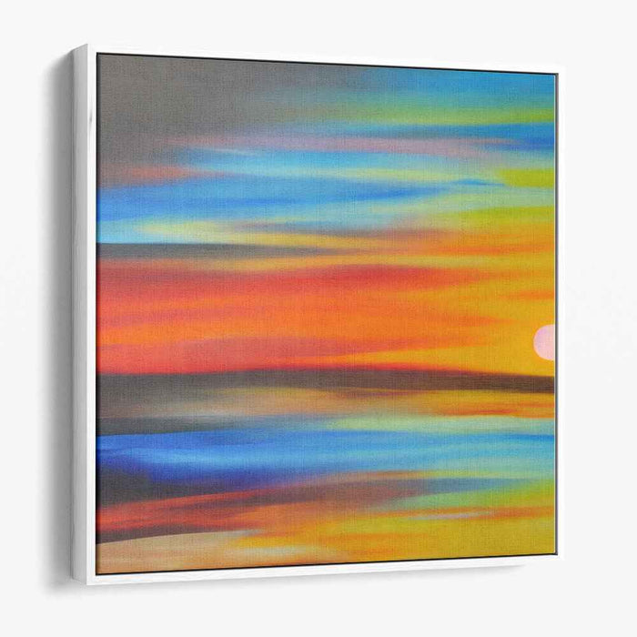 Vivid Mirage Dusk Palette: Abstract Expressionist Sunset Canvas Art