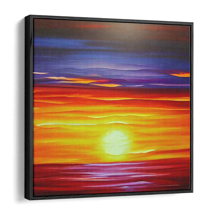 Tranquil Radiance: Sunset Over Calm Waters Canvas Art Print