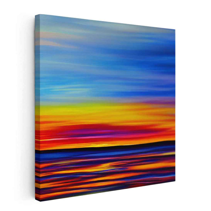 Ethereal Mirage Depths: Abstract Oceanic Twilight Canvas Art Print