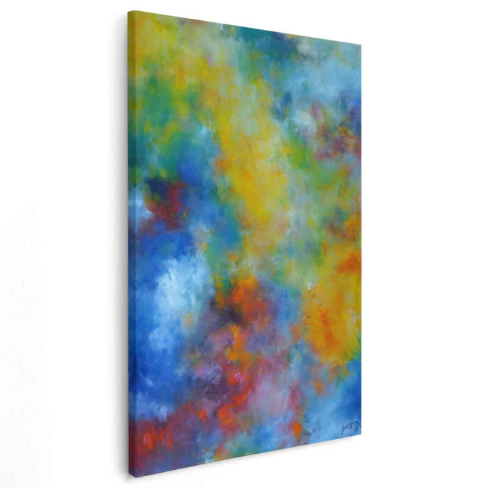 Fusion Fireworks: Abstract Expressionist Color Fusion Canvas Art Print