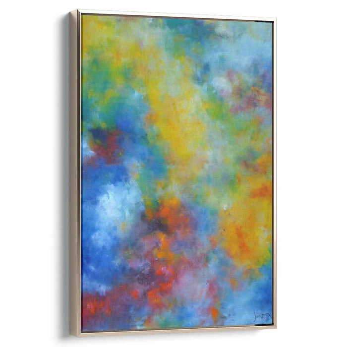 Fusion Fireworks: Abstract Expressionist Color Fusion Canvas Art Print