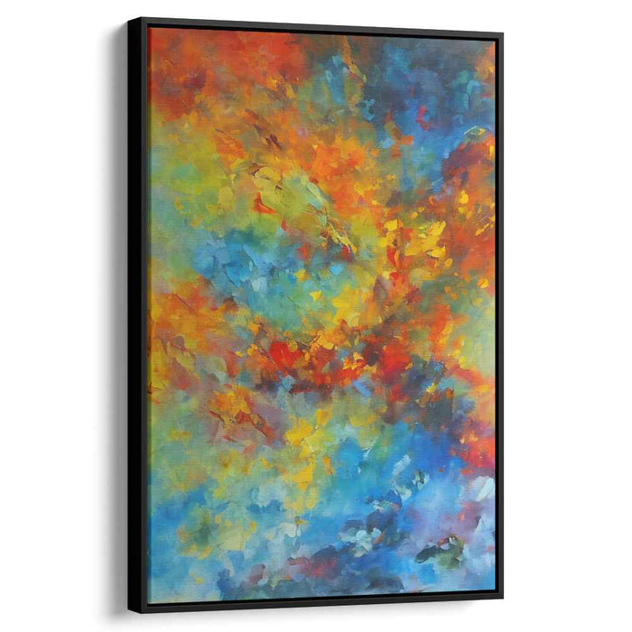 Chaos Blooms In Colorful Patterns: Vibrant Abstract Expressionist Canvas Art Print