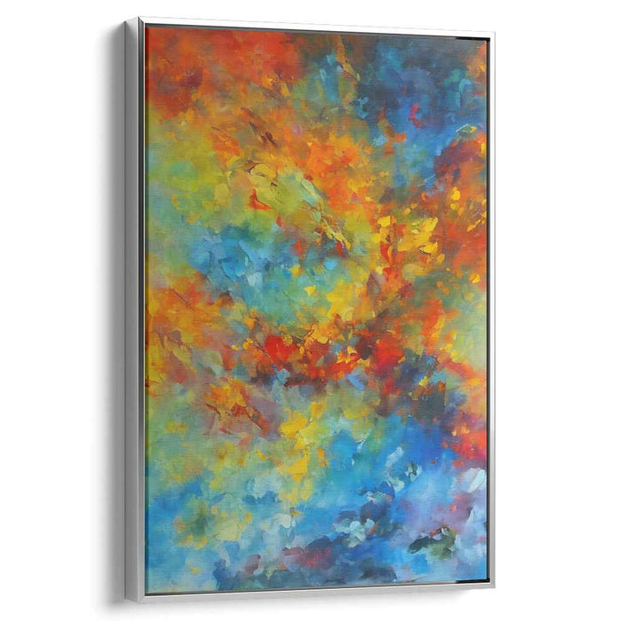Chaos Blooms In Colorful Patterns: Vibrant Abstract Expressionist Canvas Art Print