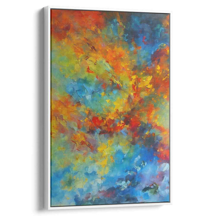 Chaos Blooms In Colorful Patterns: Vibrant Abstract Expressionist Canvas Art Print