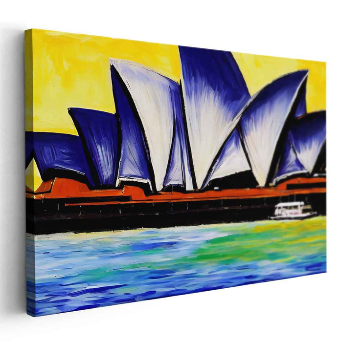 Vibrant Sydney Opera House: Modern Expressionist Canvas Art Print