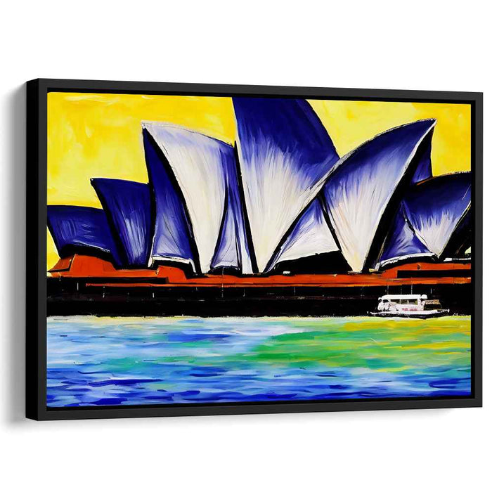 Vibrant Sydney Opera House: Modern Expressionist Canvas Art Print