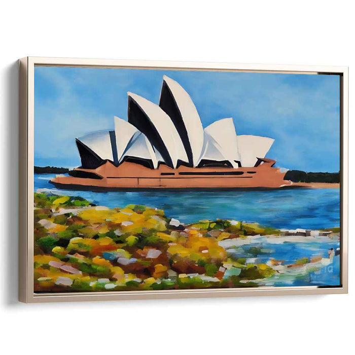 Oceanic Blueprint Beauty: A Coastal Architectural Marvel Canvas Art Print