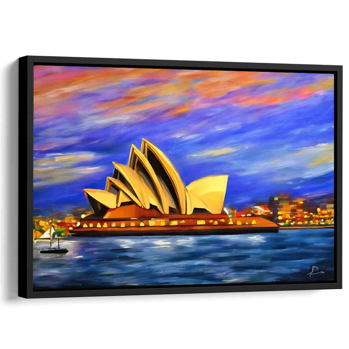 Harbor Hues Whispering Melodies: The Iconic Sydney Opera House at Sunset