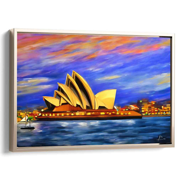 Harbor Hues Whispering Melodies: The Iconic Sydney Opera House at Sunset