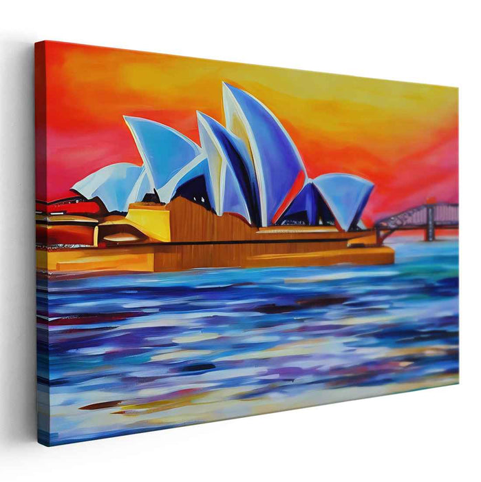 Radiant Sydney Opera House: Contemporary Sunset Canvas Art Print