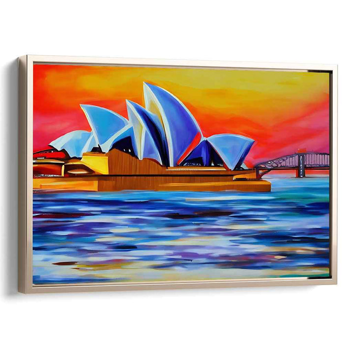 Radiant Sydney Opera House: Contemporary Sunset Canvas Art Print