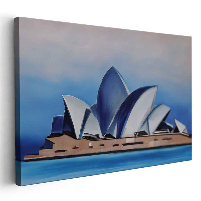 Harbor Icon Modernized: Stylized Sydney Opera House Canvas Art