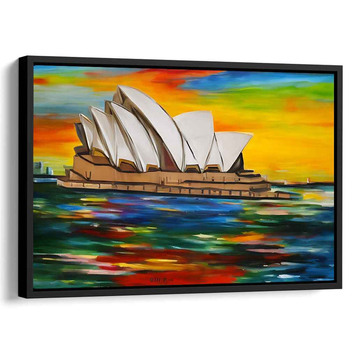 Marina Twilight: Sydney Opera House in Sunset Hues Canvas Art
