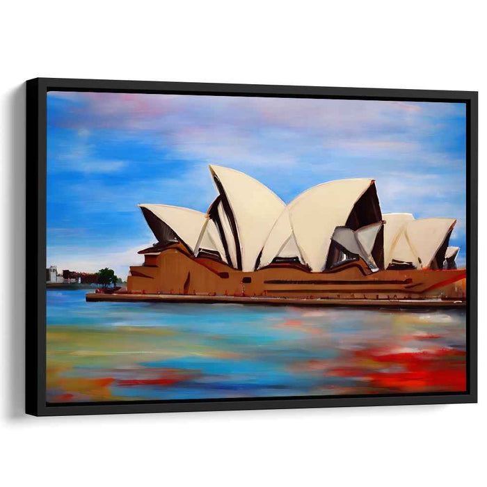 Iconic Reflections: Sydney Opera House in Vibrant Hues Canvas Art Print