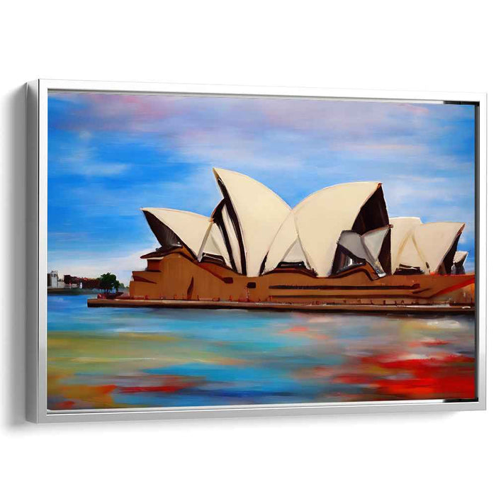 Iconic Reflections: Sydney Opera House in Vibrant Hues Canvas Art Print