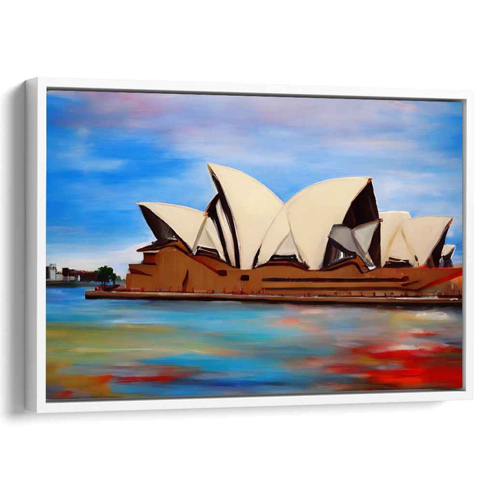 Iconic Reflections: Sydney Opera House in Vibrant Hues Canvas Art Print