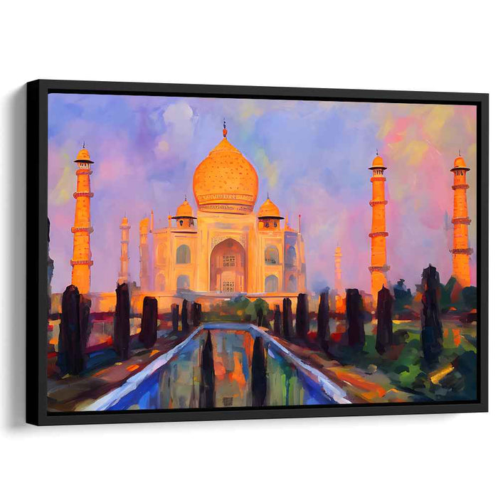Misty Palace Impression: Impressionist Taj Mahal Canvas Art