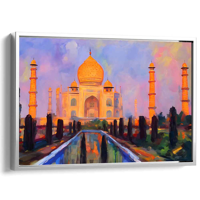 Misty Palace Impression: Impressionist Taj Mahal Canvas Art