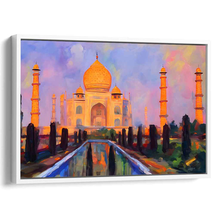 Misty Palace Impression: Impressionist Taj Mahal Canvas Art