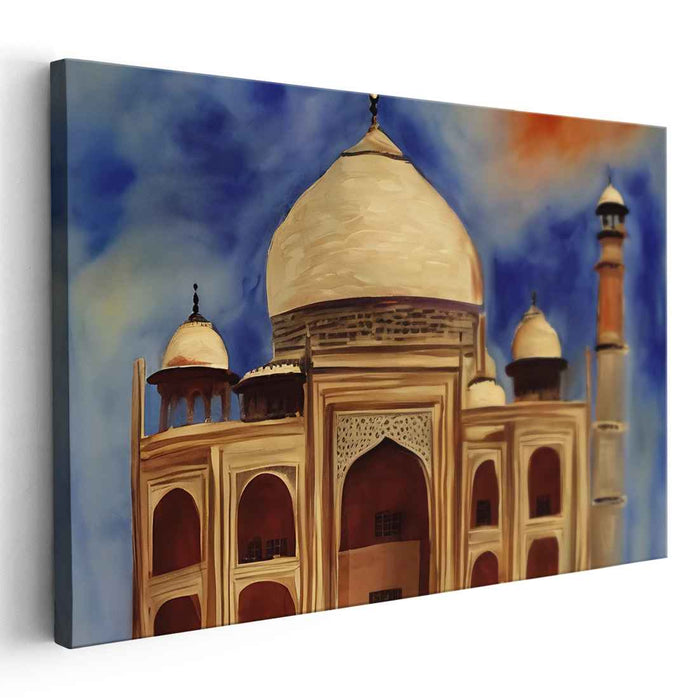 Fragments of History Captured: Realistic Taj Mahal Architecture Canvas Art Print