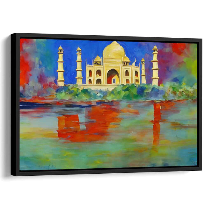 Vibrant Majesty: Taj Mahal in Bold Colors Canvas Art Print