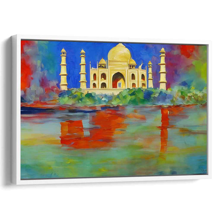 Vibrant Majesty: Taj Mahal in Bold Colors Canvas Art Print