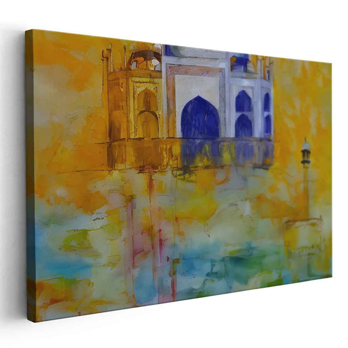 Floating Dream: Surreal Taj Mahal Abstract Canvas Art Print