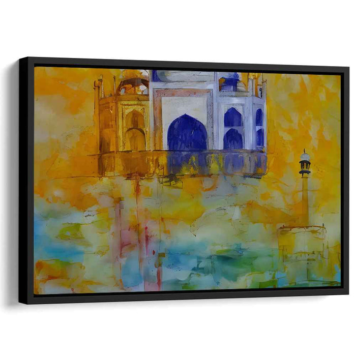 Floating Dream: Surreal Taj Mahal Abstract Canvas Art Print