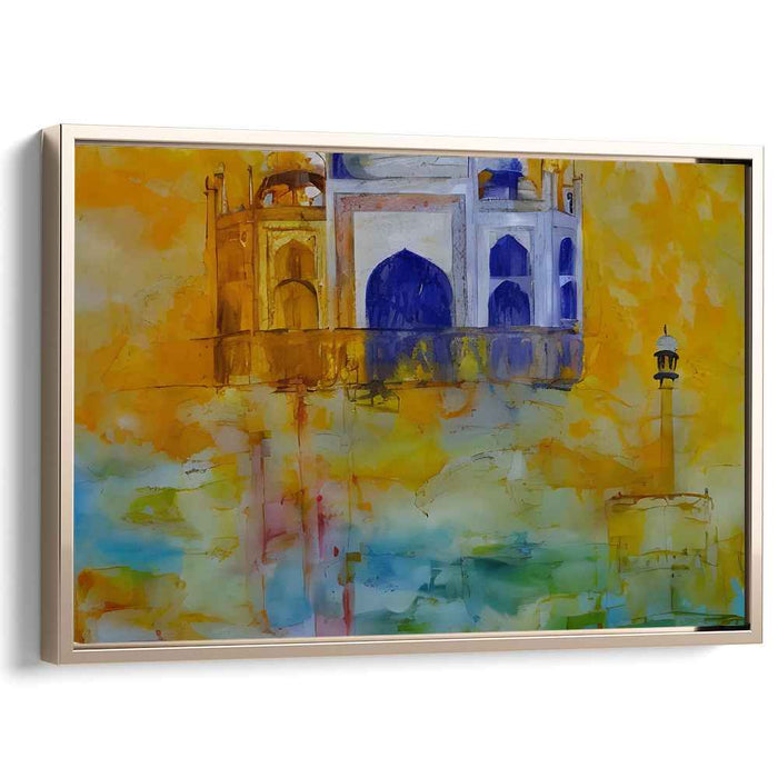 Floating Dream: Surreal Taj Mahal Abstract Canvas Art Print
