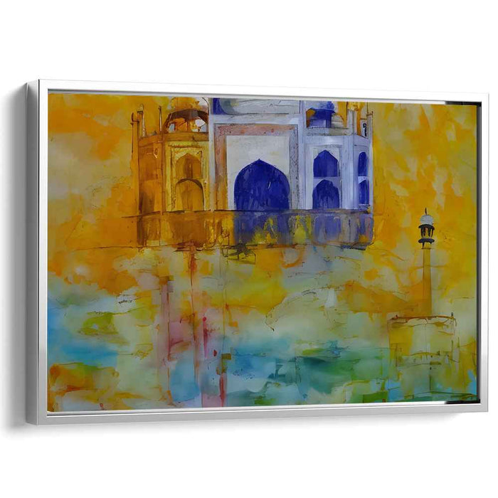 Floating Dream: Surreal Taj Mahal Abstract Canvas Art Print