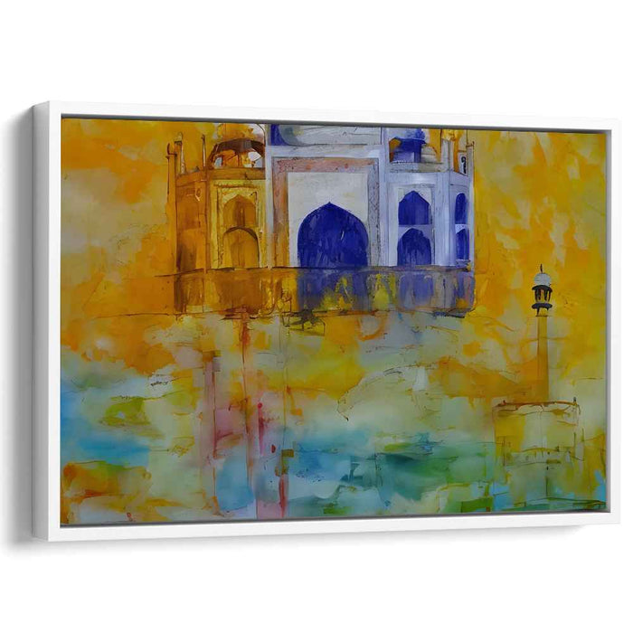 Floating Dream: Surreal Taj Mahal Abstract Canvas Art Print