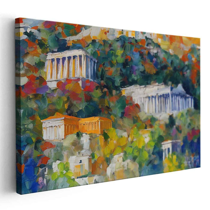 Whispers of Forgotten Time: Colorful Impressionist View of Ancient Ruins