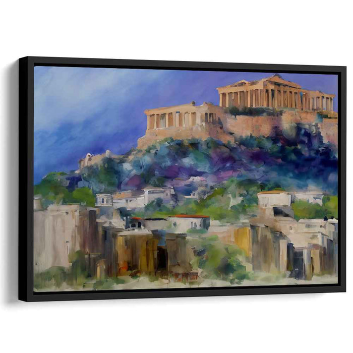 Pastel Ruinscape: Impressionistic Acropolis Canvas Art Print