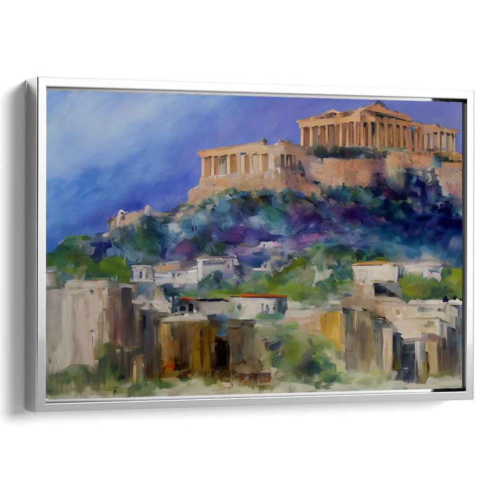 Pastel Ruinscape: Impressionistic Acropolis Canvas Art Print