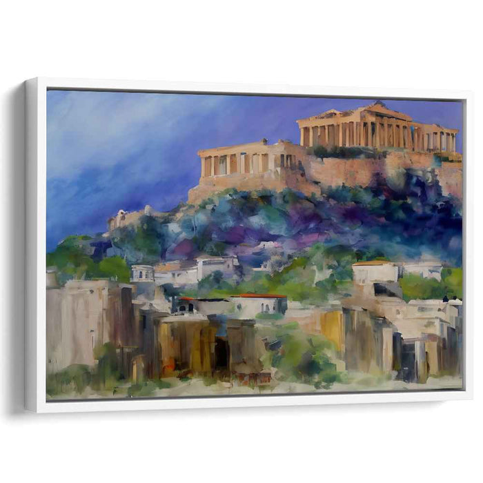 Pastel Ruinscape: Impressionistic Acropolis Canvas Art Print