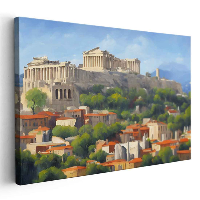 Ancient Wisdom Heights: The Acropolis of Athens Canvas Art Print