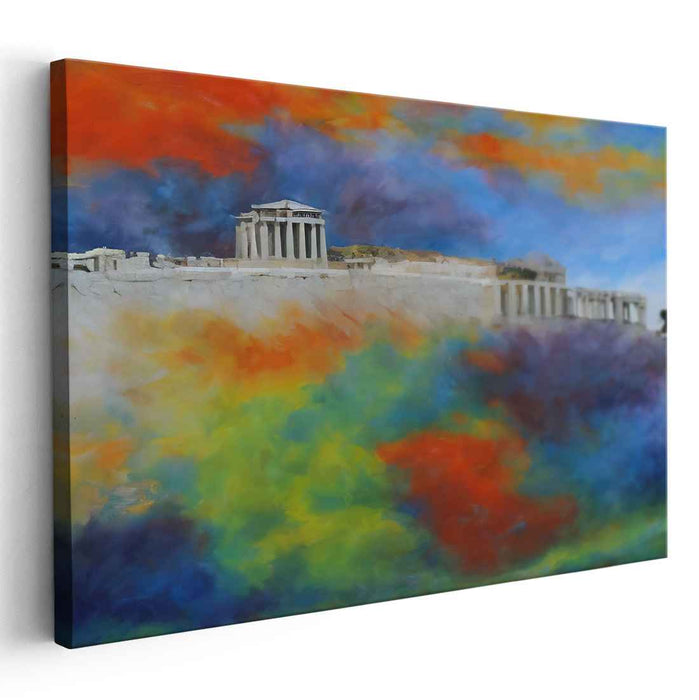 Vibrant Echoes Of Ancient Glory: Colorful Abstract Impression of the Acropolis